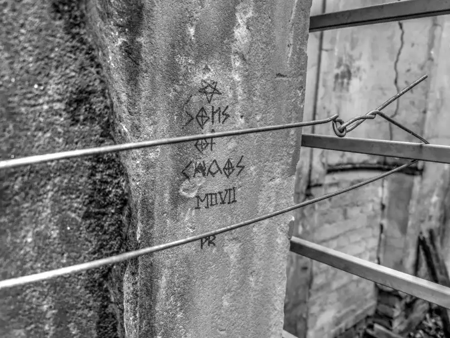 Graffiti on a cemtery wall